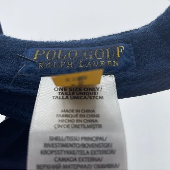 POLO GOLF Ralph Lauren 4-way stretch hat/visor in NAVY/WHITE w/bow closure - Picture 11 of 11